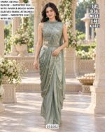 Elegant Beads Work Saree With Designer Blouse