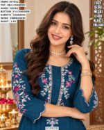 Floral Embroidered Chanderi Three Piece Suit