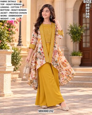 Stylish Girls’ Palazzo Suit With Designer Jacket
