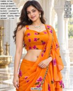 Faux Georgette Lehenga Saree For Festive Wear