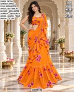 Faux Georgette Lehenga Saree For Festive Wear