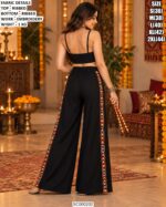Stylish Garba Crop Top With Wide Leg Pants
