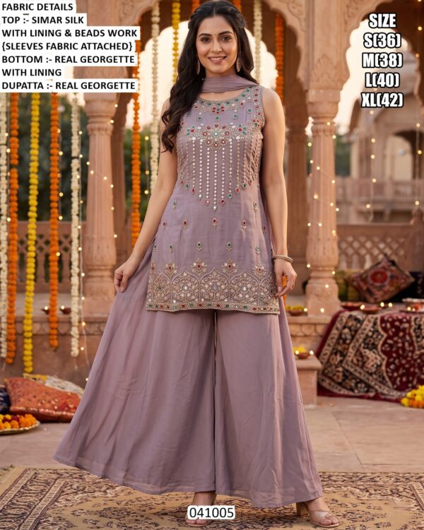 Elegant Reception Wear Palazzo Suit For Women
