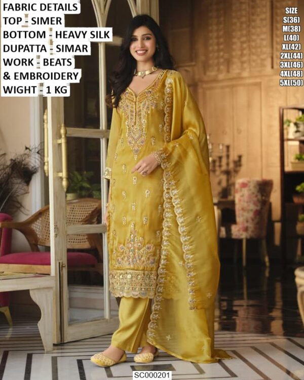 Designer Ethnic Suit With Heavy Silk Bottom
