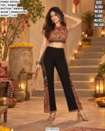 Festive Embroidered Pant Set For Garba Nights
