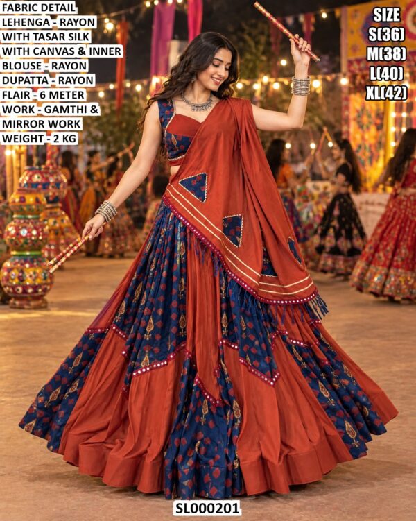 Gujarati Folk Style Chaniya Choli Set For Navratri