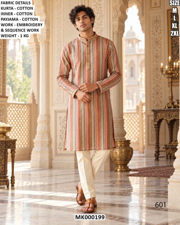 Men’s Silk Mirror Work Kurta Pajama