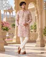 Men’s Silk Mirror Work Kurta Pajama