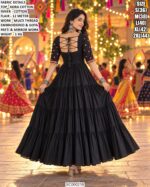 Designer Kora Cotton Anarkali With Mirror Work
