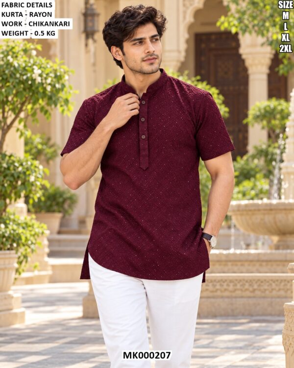 Designer Ethnic Rayon Kurta For Men