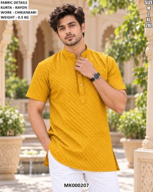 Designer Ethnic Rayon Kurta For Men