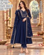 Festive Embroidered Silk Suit With Tassel Details
