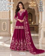 Wedding Wear Sharara Set With Floral Motifs