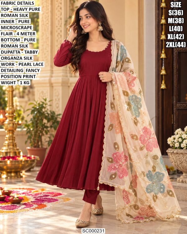 Beautiful Three Piece Suit With Pearl Embellishments