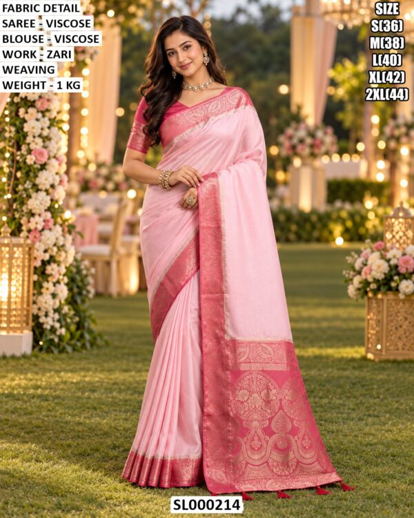 Classic Viscose Saree With Decorative Zari Pallu