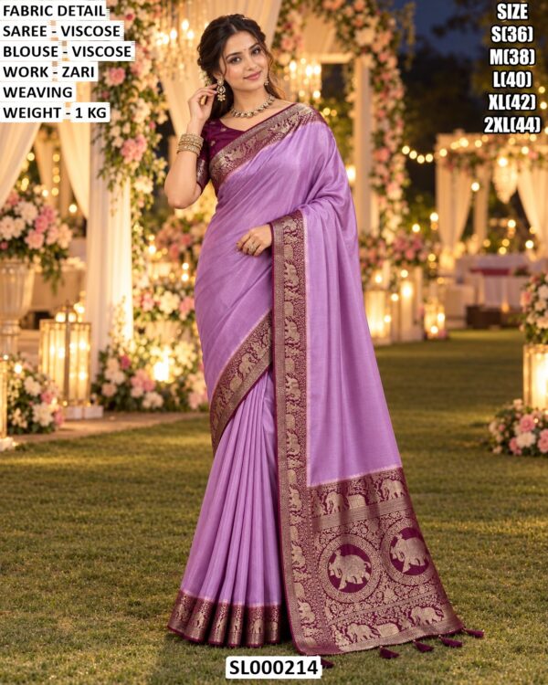 Classic Viscose Saree With Decorative Zari Pallu