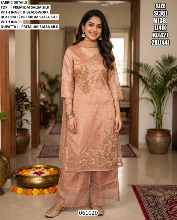 Fancy Beads Work Festive Wear Suit Collection