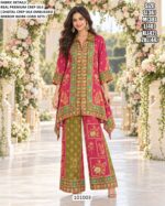 Designer Crepe Silk Co Ord Set With Mirror Work