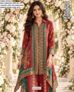 Designer Crepe Silk Co Ord Set With Mirror Work