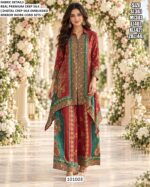Designer Crepe Silk Co Ord Set With Mirror Work