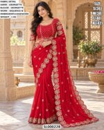 Floral Embroidery Saree For Festive Occasions