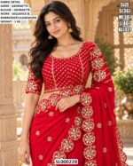 Floral Embroidery Saree For Festive Occasions