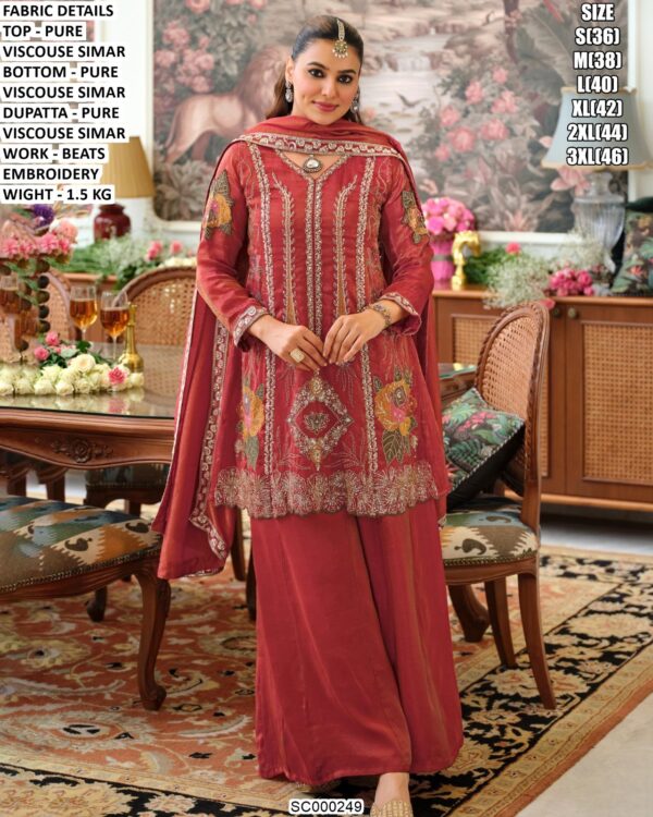 Graceful Palazzo Set With Bead Work For Women