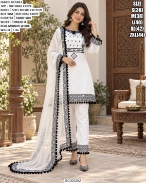 Women's Elegant Suit With Tabby Silk Dupatta