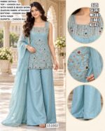 Chinon Silk Bead Work Palazzo Set For Women