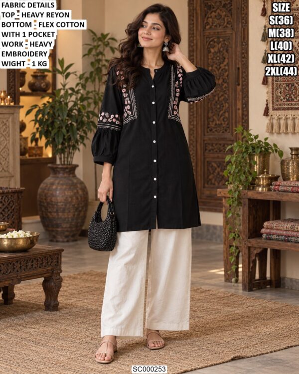 Comfortable Palazzo Set With Floral Embroidery