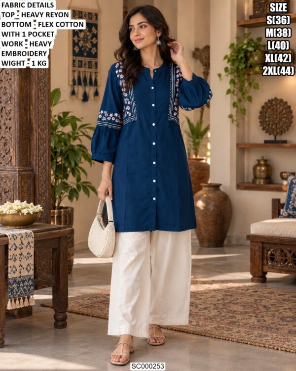 Comfortable Palazzo Set With Floral Embroidery