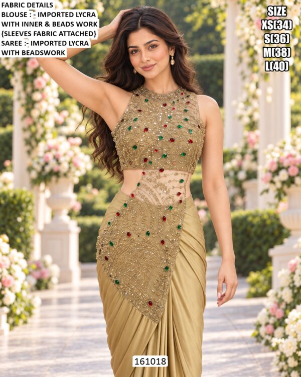 Modern Saree With Statement Beaded Blouse