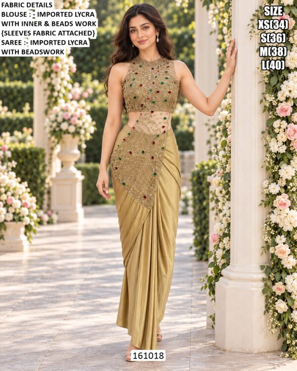 Modern Saree With Statement Beaded Blouse