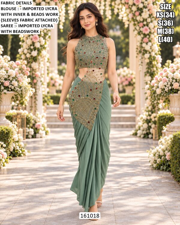 Modern Saree With Statement Beaded Blouse