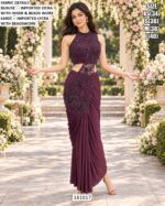 Elegant Reception Saree With Bead Work