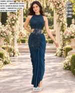 Elegant Reception Saree With Bead Work