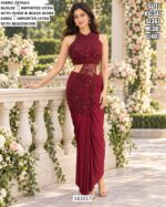 Elegant Reception Saree With Bead Work