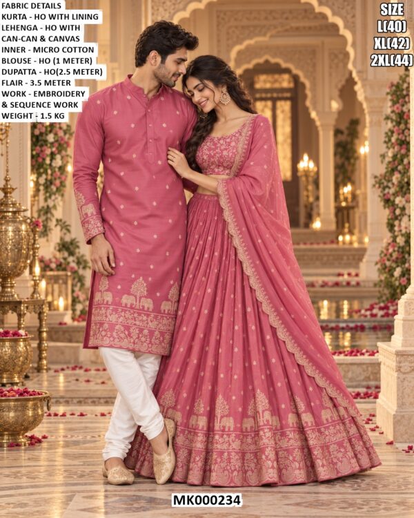 Matching Embroidered Ethnic Set For Couples