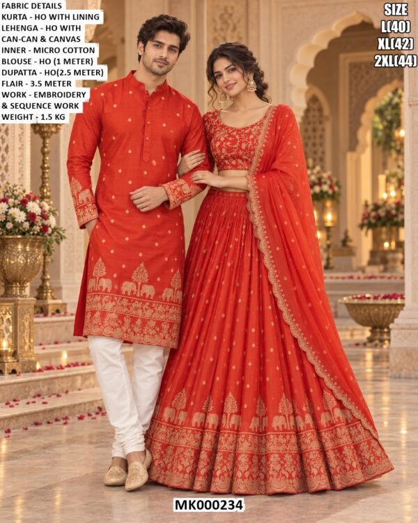 Matching Embroidered Ethnic Set For Couples