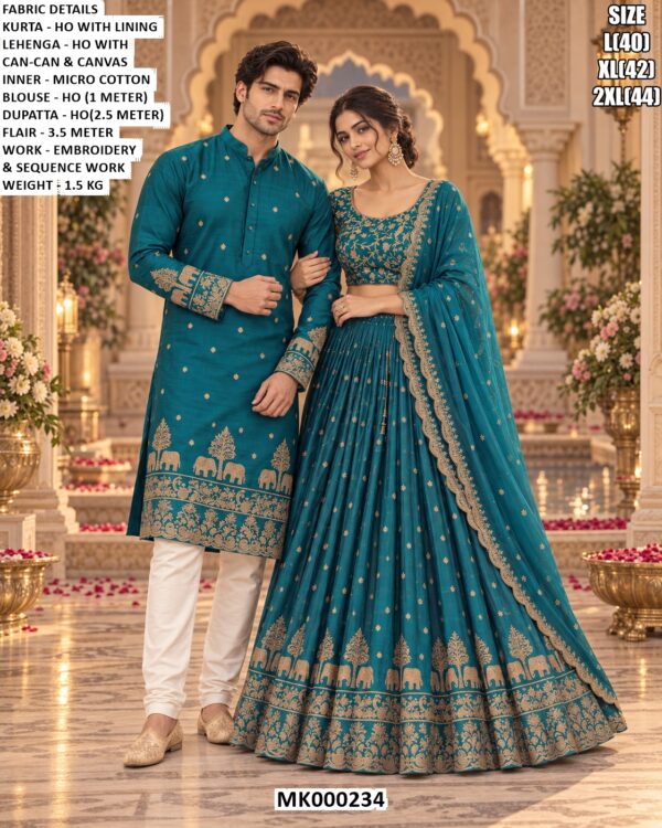 Matching Embroidered Ethnic Set For Couples