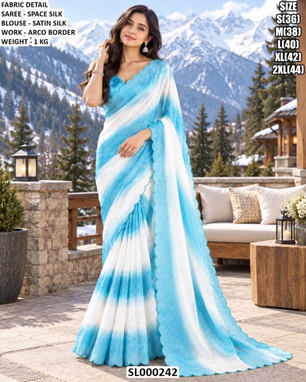 Elegant Designer Saree With Satin Blouse