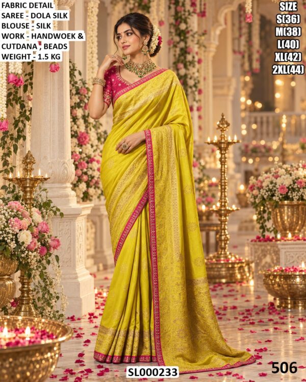 Elegant Dola Silk Ceremony Wear Saree