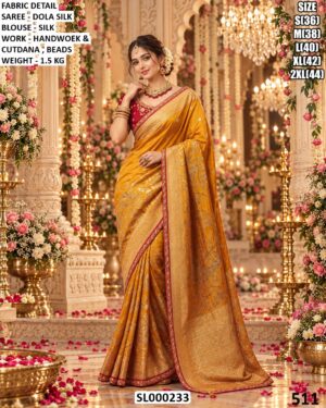 Elegant Dola Silk Ceremony Wear Saree