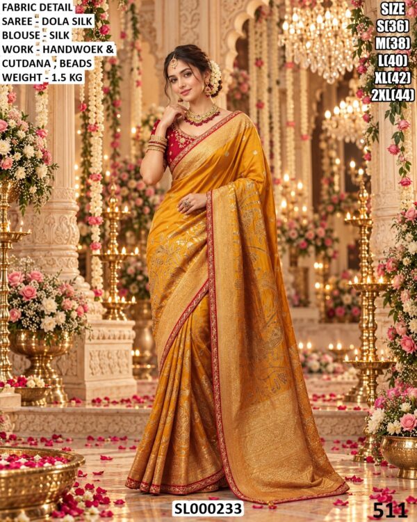 Elegant Dola Silk Ceremony Wear Saree