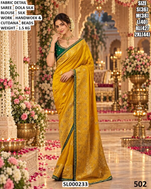 Elegant Dola Silk Ceremony Wear Saree