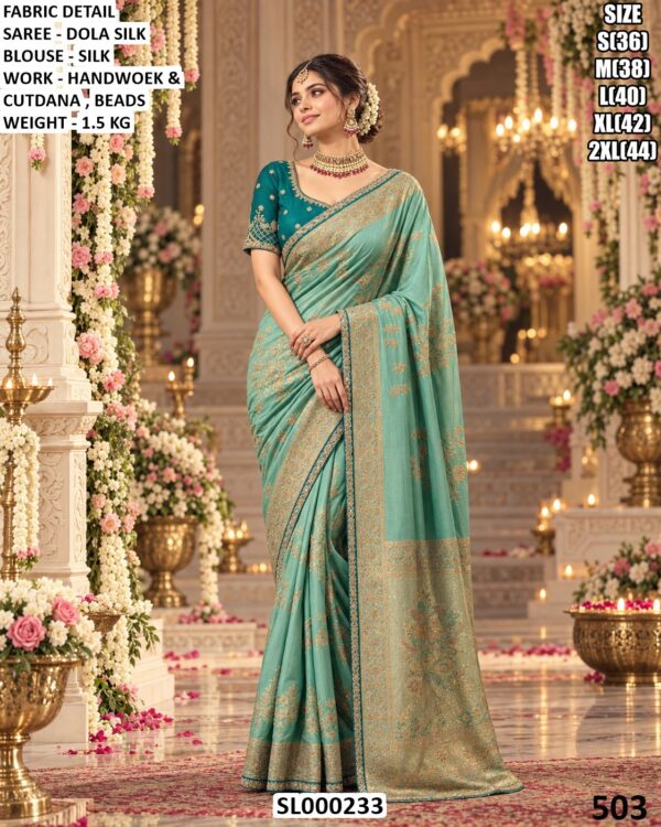 Elegant Dola Silk Ceremony Wear Saree