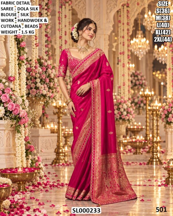 Elegant Dola Silk Ceremony Wear Saree