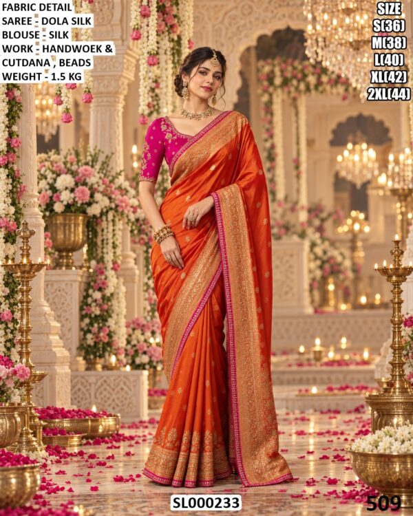 Elegant Dola Silk Ceremony Wear Saree