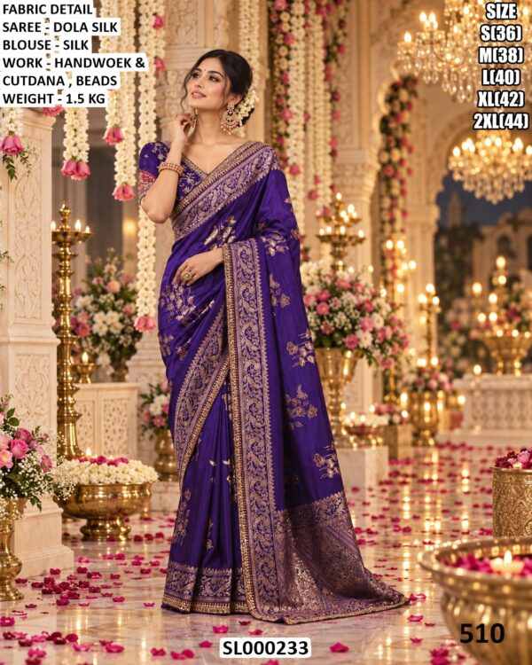 Elegant Dola Silk Ceremony Wear Saree