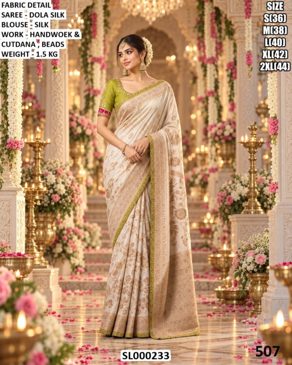 Elegant Dola Silk Ceremony Wear Saree